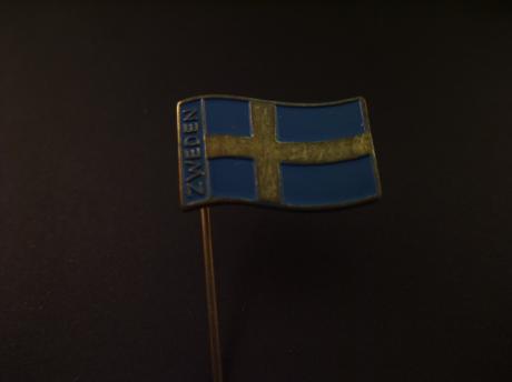 Vlag van Zweden.blauwe vlag met Scandinavisch kruis